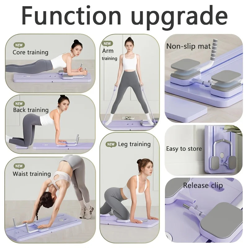 Abdominal Exercise Board Fitness Board Leg & Arm Toner Multifunctional Pilates Reformer Set Fitness Equipment for Home