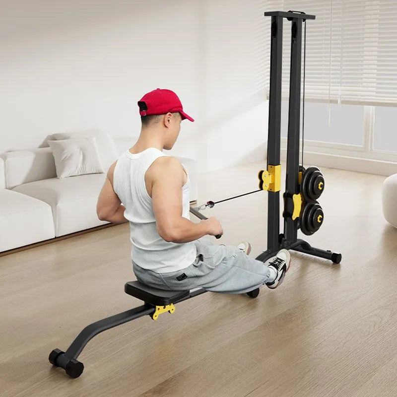 Multifunctional Rowing Machine, Fitness Equipment, High Pull Frame, dumbbell, Integrated Training Device