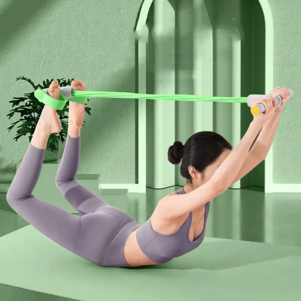 Fitness Equipment 4-Tube Yoga Pedal Puller Rubber Abdominal Exerciser Resistance Band Thicken Elastic Pull Rope Home