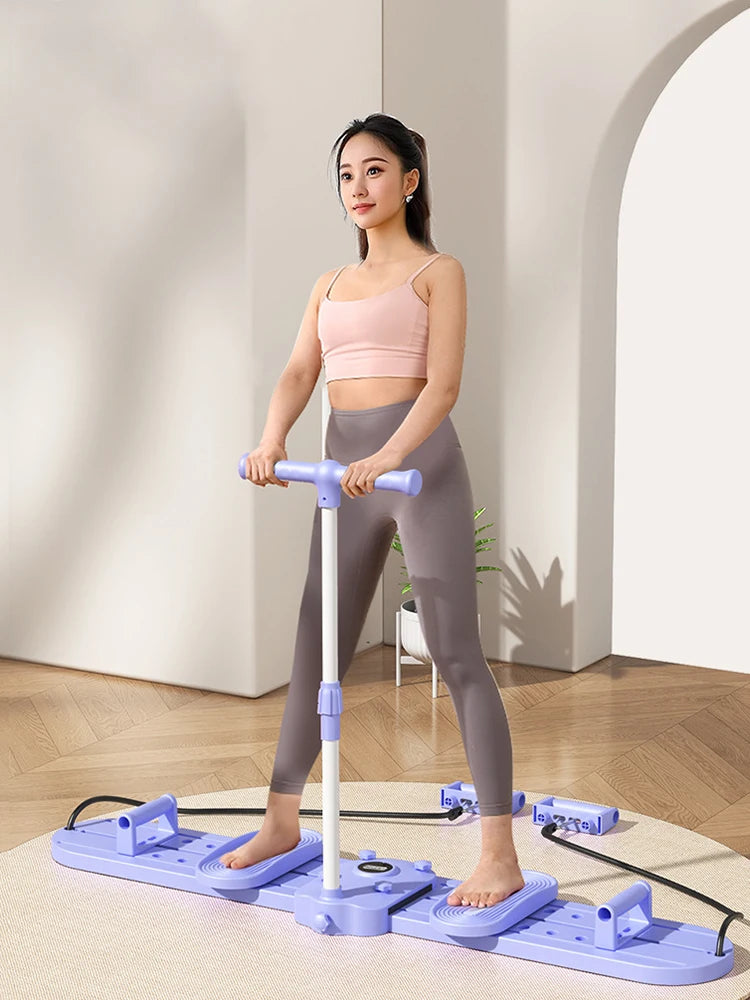 Fitness Ski Machine Foldable Ski Trainer Multi-Function Pelvic Floor Muscle Exercise Equipment Non Slip for Full Body Workout