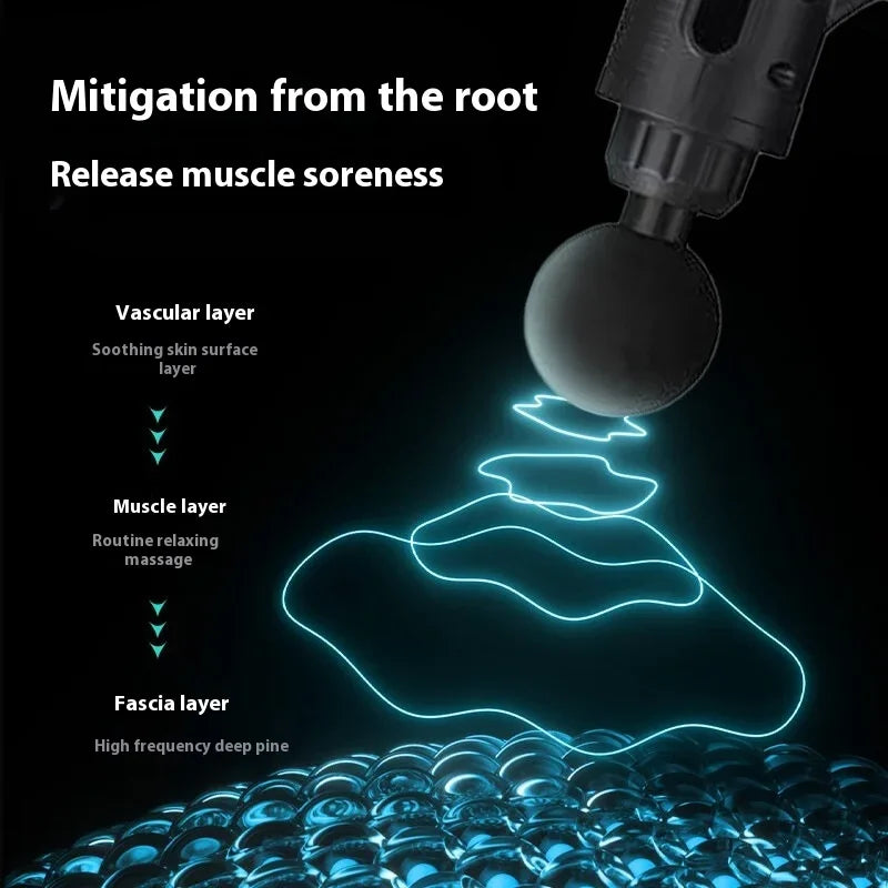 New Home Multi functional Fascia Gun Professional Fitness Sports Vibration Massage Muscle Relaxation Adjustment Impact Massager
